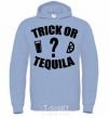 Men`s hoodie trick or tequila sky-blue фото