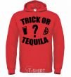 Men`s hoodie trick or tequila bright-red фото