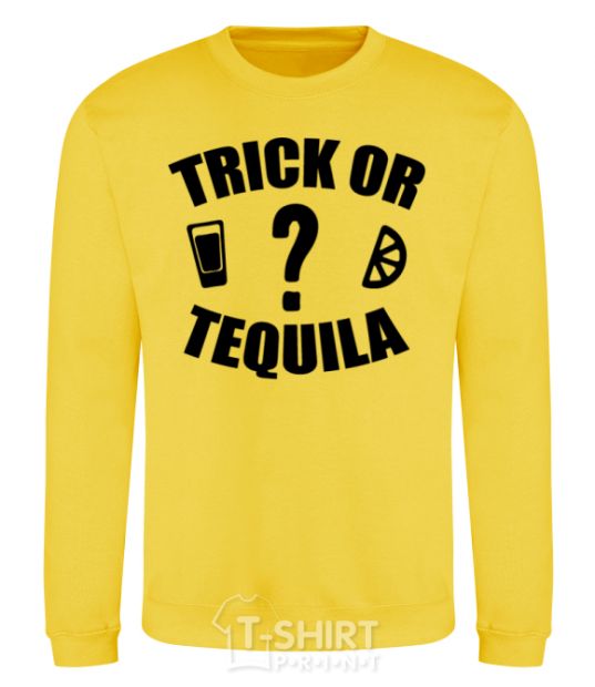 Sweatshirt trick or tequila yellow фото