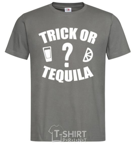 Men's T-Shirt trick or tequila dark-grey фото