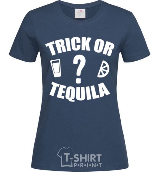 Women's T-shirt trick or tequila navy-blue фото