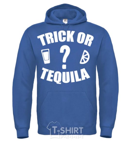 Men`s hoodie trick or tequila royal фото