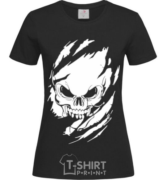 Women's T-shirt Skull exclusive black фото
