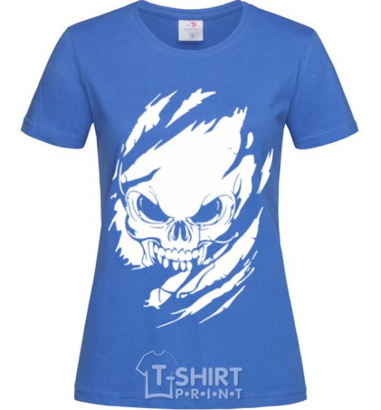 Women's T-shirt Skull exclusive royal-blue фото