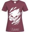 Women's T-shirt Skull exclusive burgundy фото