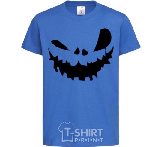 Kids T-shirt scary smile royal-blue фото