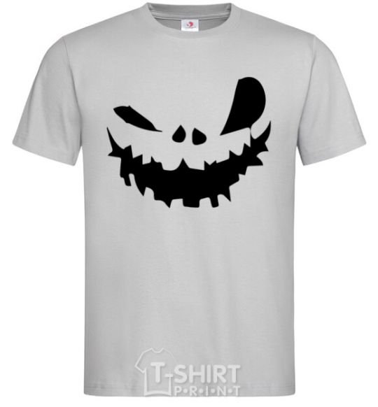 Men's T-Shirt scary smile grey фото