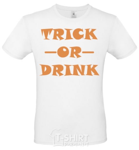 Men's T-Shirt trick or drink White фото