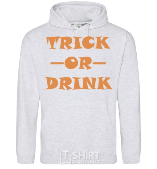 Men`s hoodie trick or drink sport-grey фото