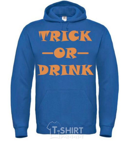 Men`s hoodie trick or drink royal фото