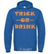 Men`s hoodie trick or drink royal фото