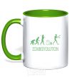 Mug with a colored handle zombievolution kelly-green фото