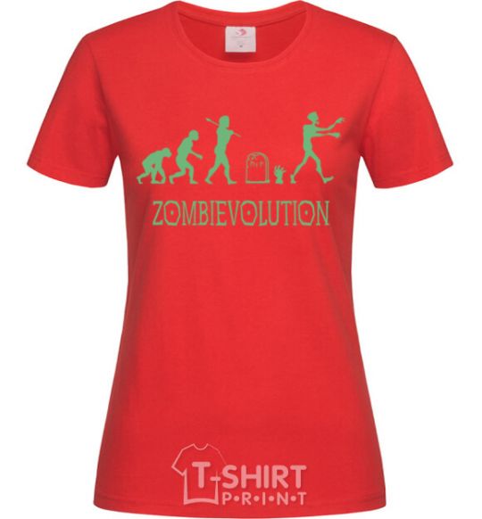 Women's T-shirt zombievolution red фото