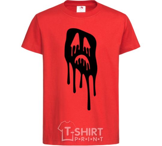 Kids T-shirt Scream face red фото