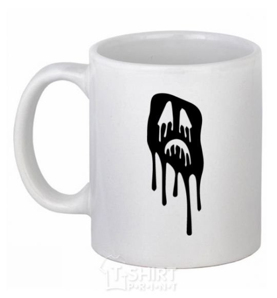 Ceramic mug Scream face White фото