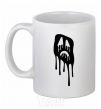 Ceramic mug Scream face White фото