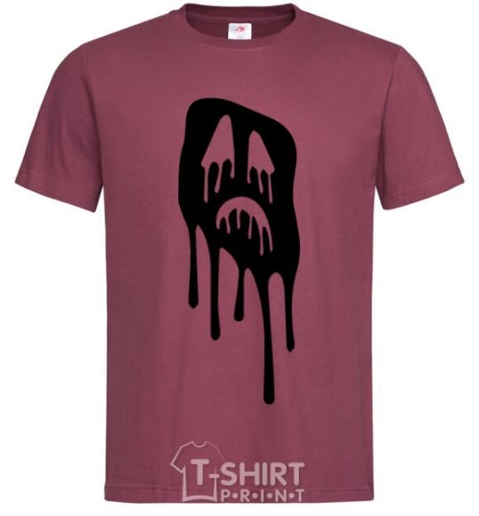 Men's T-Shirt Scream face burgundy фото