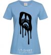 Women's T-shirt Scream face sky-blue фото