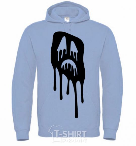 Men`s hoodie Scream face sky-blue фото