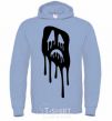 Men`s hoodie Scream face sky-blue фото