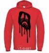 Men`s hoodie Scream face bright-red фото