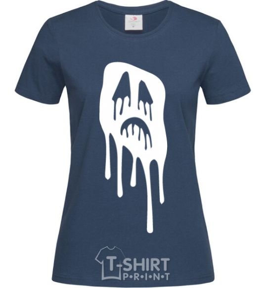 Women's T-shirt Scream face navy-blue фото