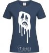 Women's T-shirt Scream face navy-blue фото