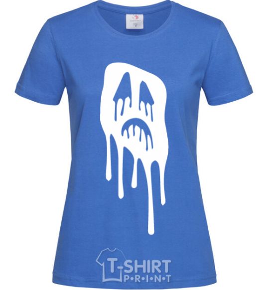 Women's T-shirt Scream face royal-blue фото