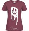 Women's T-shirt Scream face burgundy фото