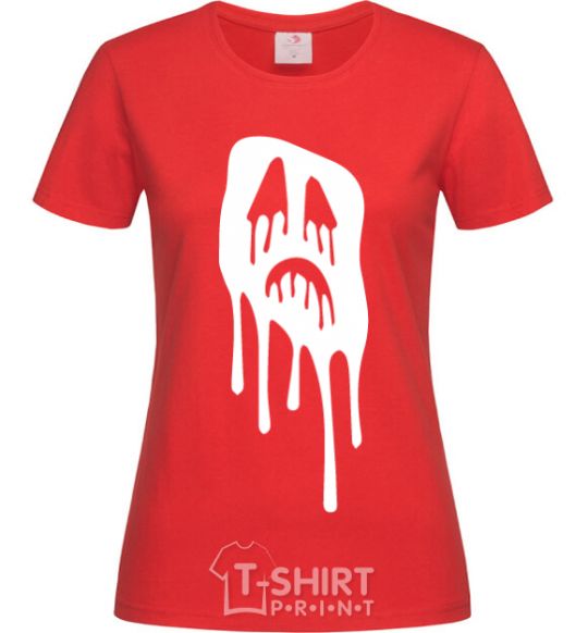 Women's T-shirt Scream face red фото
