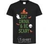 Kids T-shirt eat drink black фото