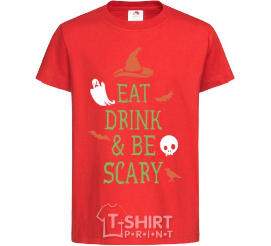 Kids T-shirt eat drink red фото