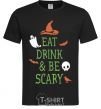 Men's T-Shirt eat drink black фото