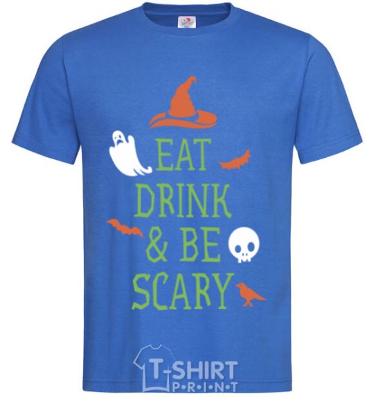 Мужская футболка eat drink Ярко-синий фото