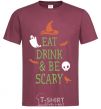 Men's T-Shirt eat drink burgundy фото