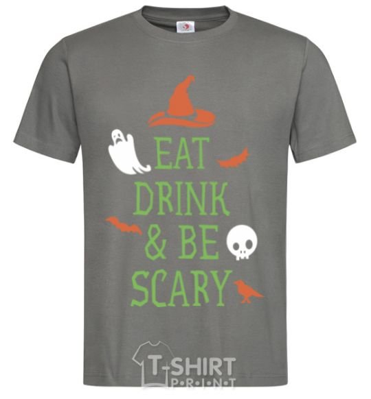 Men's T-Shirt eat drink dark-grey фото