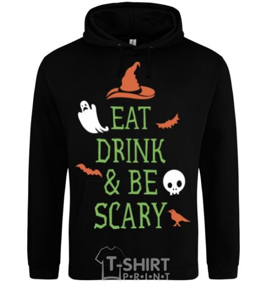 Men`s hoodie eat drink black фото