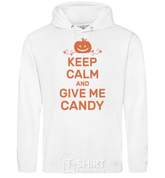 Men`s hoodie keep calm and give me candy White фото