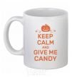 Ceramic mug keep calm and give me candy White фото