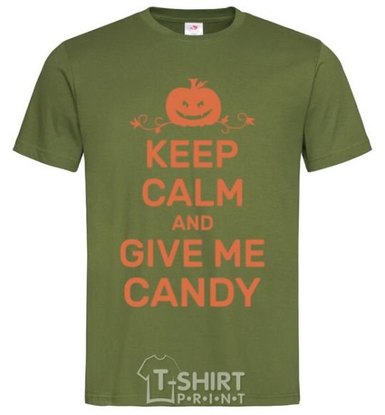Men's T-Shirt keep calm and give me candy millennial-khaki фото