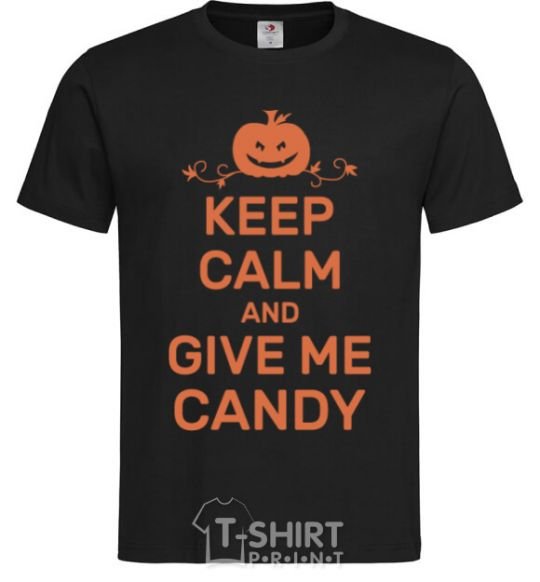 Men's T-Shirt keep calm and give me candy black фото