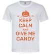 Мужская футболка keep calm and give me candy Белый фото