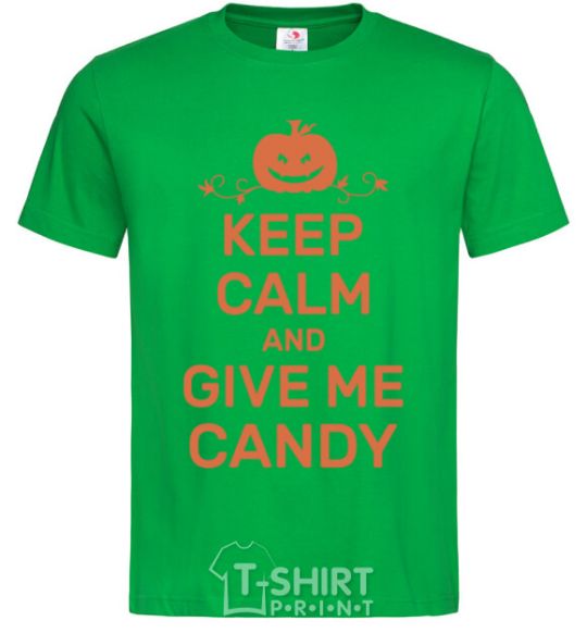 Men's T-Shirt keep calm and give me candy kelly-green фото