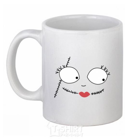 Ceramic mug Sally's face White фото