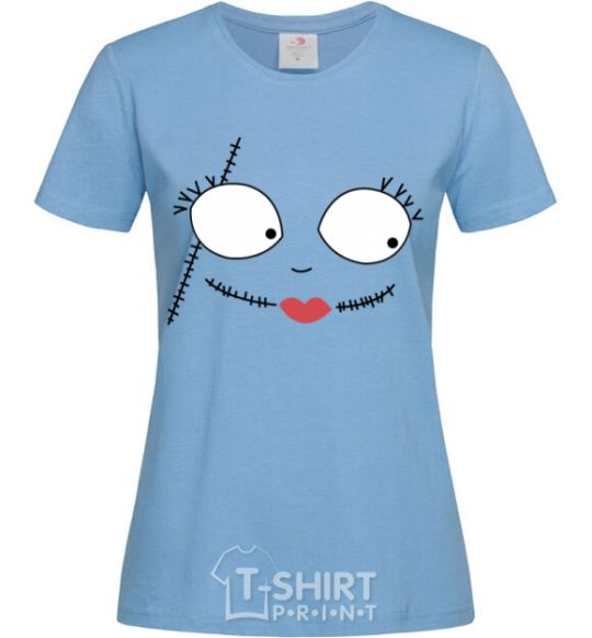 Women's T-shirt Sally's face sky-blue фото