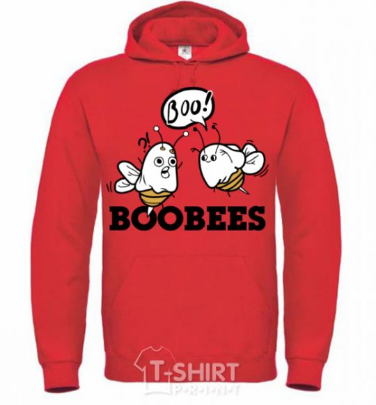 Men`s hoodie boobees bright-red фото