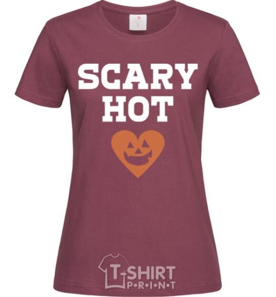 Women's T-shirt Scary hot burgundy фото