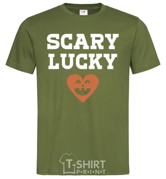 Men's T-Shirt Scary lucky millennial-khaki фото