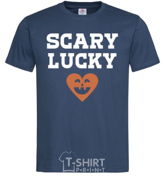 Мужская футболка Scary lucky Темно-синий фото
