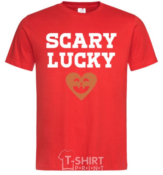 Men's T-Shirt Scary lucky red фото